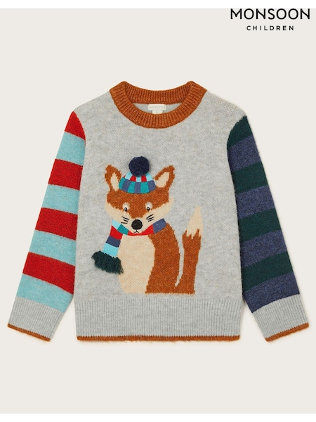 Monsoon Grey Fox Colourblock Crew Neck Jumper (AK3228) | €20 - €22