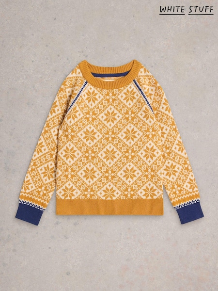 White Stuff Yellow All-Over Fairisle Jumper (AK3257) | €24
