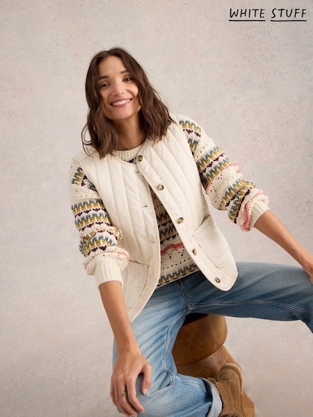 White Stuff Emma 100% Organic cotton Quilted Gilet (AK3299) | €46