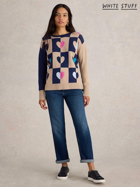 White Stuff City Check Heart Jumper (AK3312) | 256 LEI