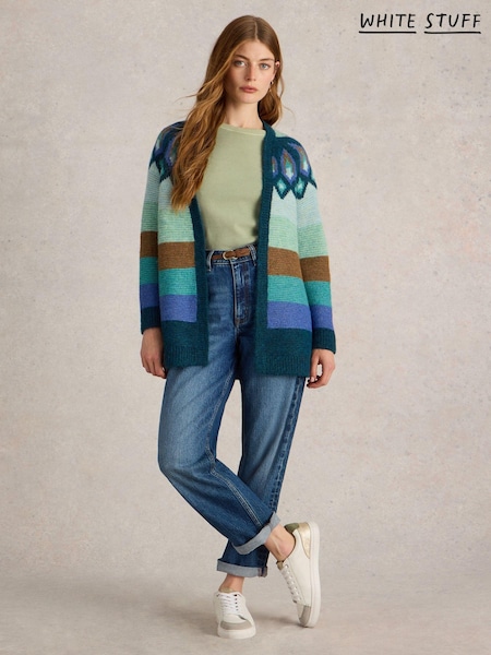 White Stuff Green New York Fairisle Cardigan (AK3333) | €61