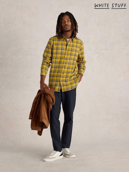 White Stuff Yellow 100% Cotton Wallace Brushed Check Shirt (AK3336) | €39