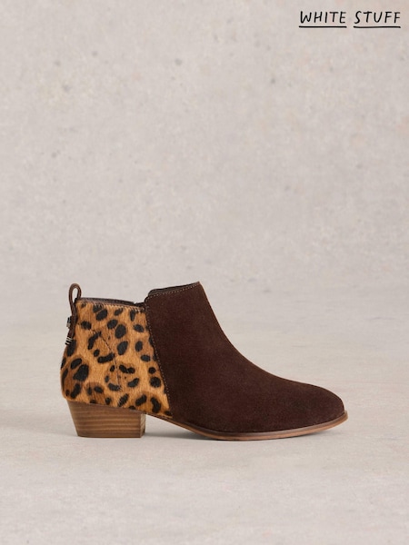 White Stuff Brown Wide Fit Suede Pony Ankle Boots (AK3337) | €61