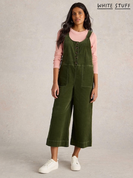White Stuff Green Viola Cord Dungarees (AK3344) | AED297