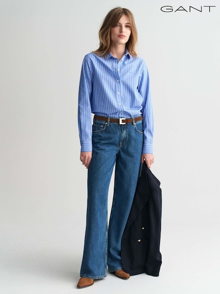 GANT Blue Regular Poplin Striped 100% Cotton Shirt (AK3355) | €60