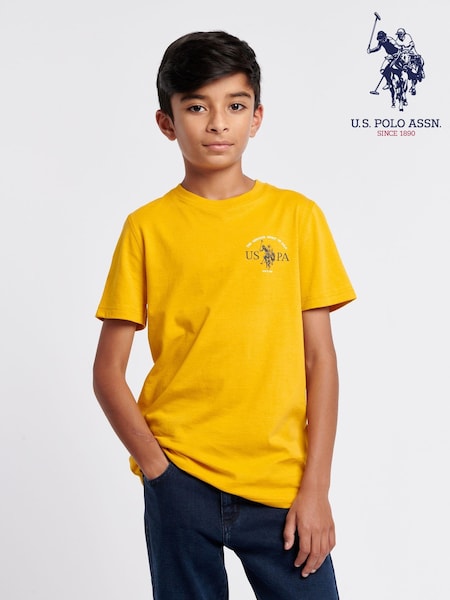 U.S. Polo Assn. Boys Orange 100% Cotton Back Graphic T-Shirt (AK3362) | ‏124 ر.ق. - ‏148 ر.ق.