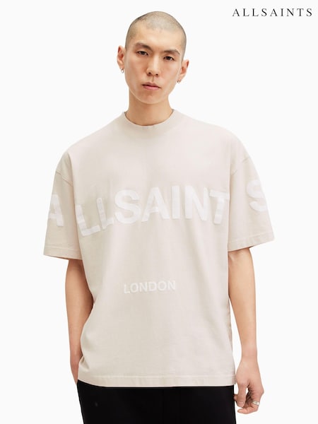 AllSaints Natural Biggy Short Sleeve Crew T-Shirt (AK3373) | 292 QAR