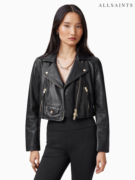 AllSaints Black Biker Jacket (AK3377) | €436