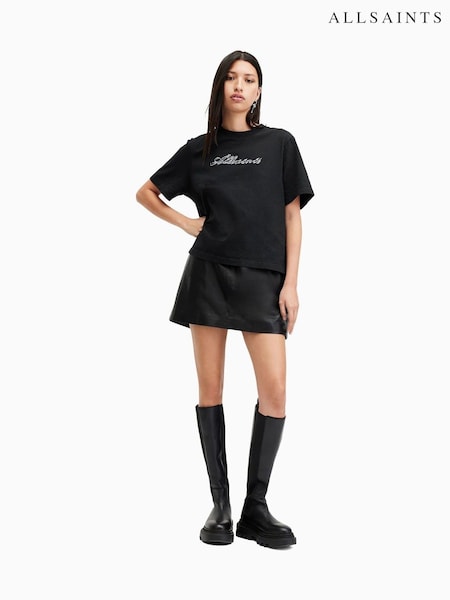 AllSaints Black Unity Lisa T-Shirt (AK3380) | R$ 680