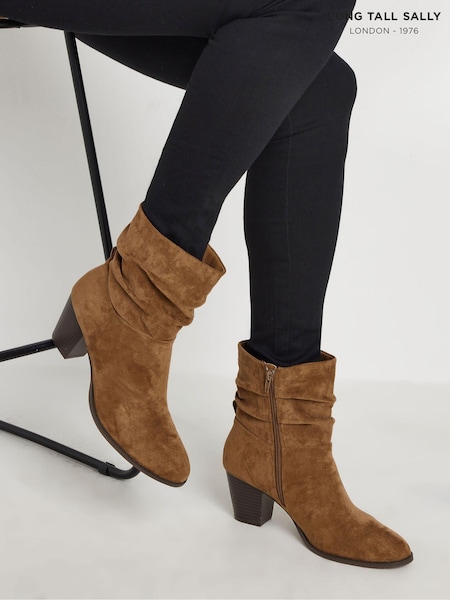 Long Tall Sally Natural Western Ankle Boots (AK3413) | ₪352