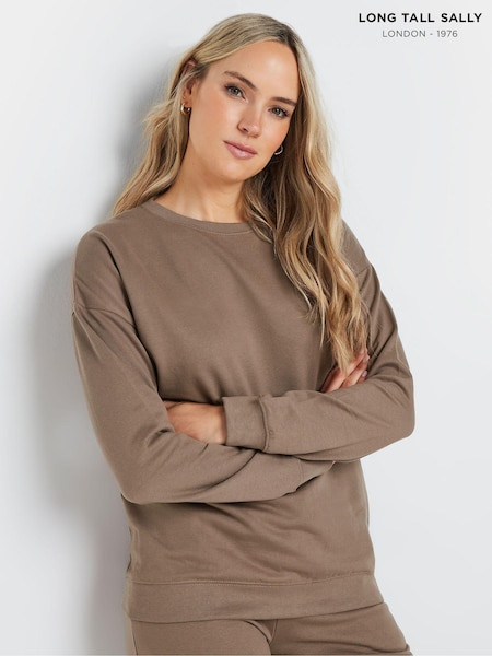 Long Tall Sally Natural Crew Neck Sweatshirt (AK3424) | $40