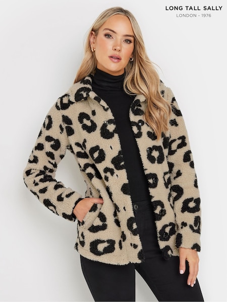 Long Tall Sally Leopard Print Borg Teddy Fleece Jacket (AK3453) | 53 €