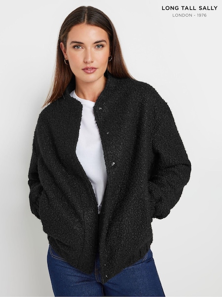 Long Tall Sally Black Cosy Bomber Jacket (AK3475) | €72