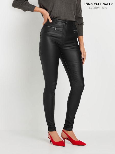 Long Tall Sally Coated Skinny Zip Jeans (AK3484) | ‏196‏₪