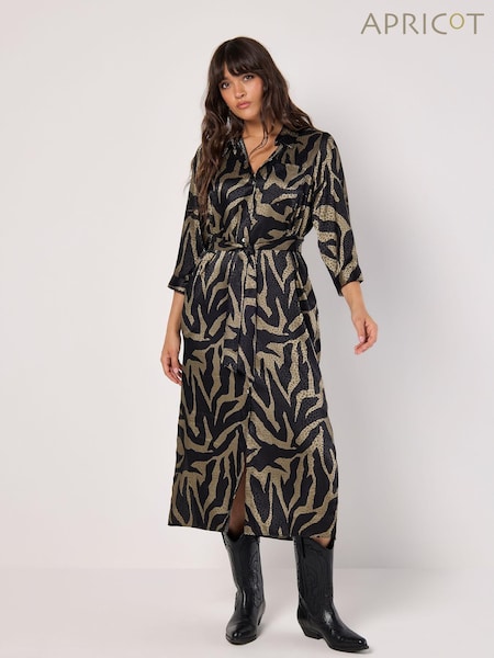 Apricot Green Texture Zebra 3/4 Sleeves Tie Dress (AK3516) | €59