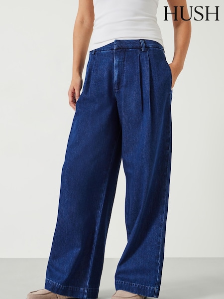 Hush Lya Pleated Wide Leg Jeans (AK3542) | ‏262 د.إ.‏