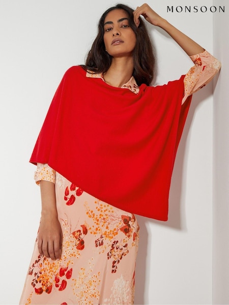 Monsoon Red Carly Poncho (AK3558) | €73