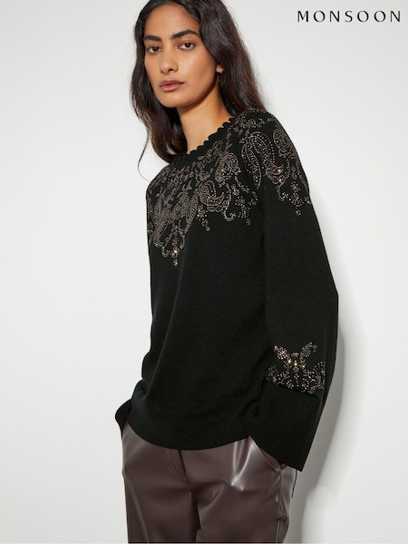 Monsoon Embellished Fay Fair Isle Pattern Jumper (AK3566) | 313 LEI