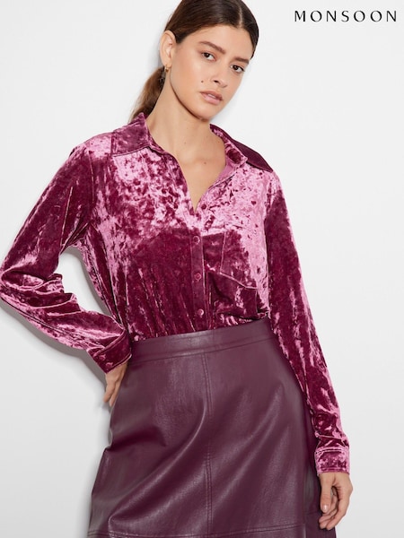 Roz - Monsoon Vida Velvet Cămăși (AK3582) | 271 LEI