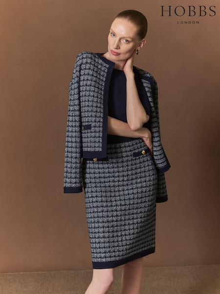 Hobbs Blue Audra Knitted Jacket (AK3602) | 638 QAR