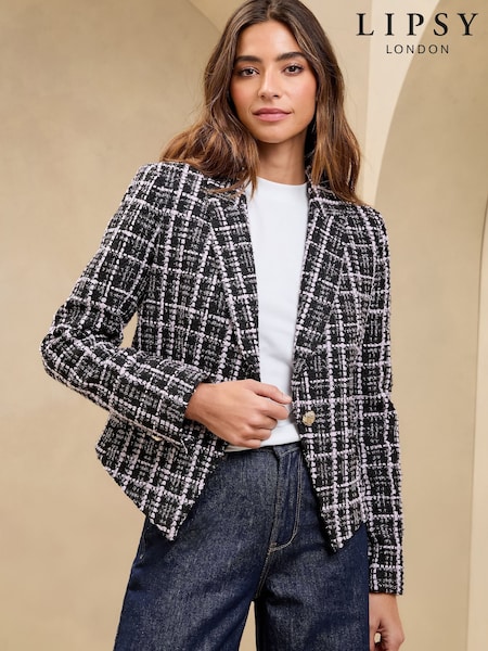 Lipsy Single Breasted Boucle Cropped Blazer (AK3612) | €95