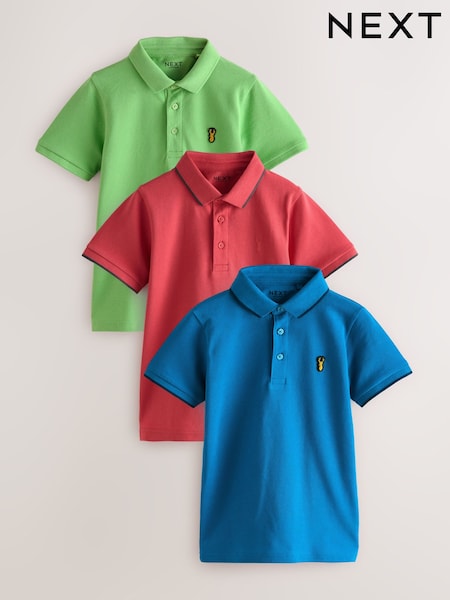 Rojo/verde/azul - Short Sleeve Polo Shirts 3 Pack (3-16yrs) (AK3653) | 29 € - 50 €