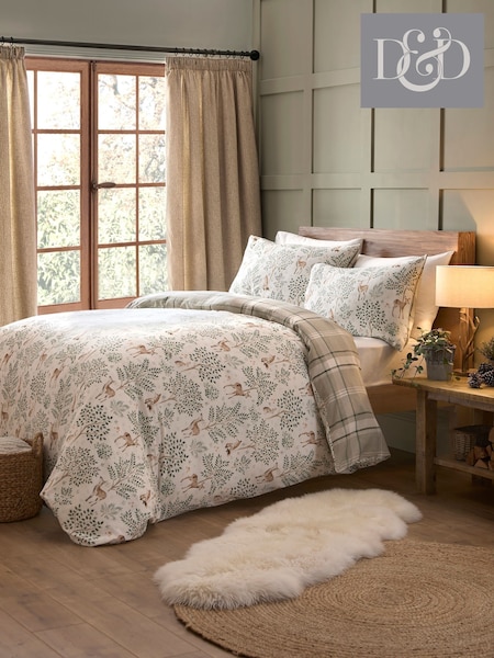 Dreams & Drapes Natural Forest Animals Print Brushed 100% Cotton Duvet Cover Set (AK3655) | AED146 - AED291