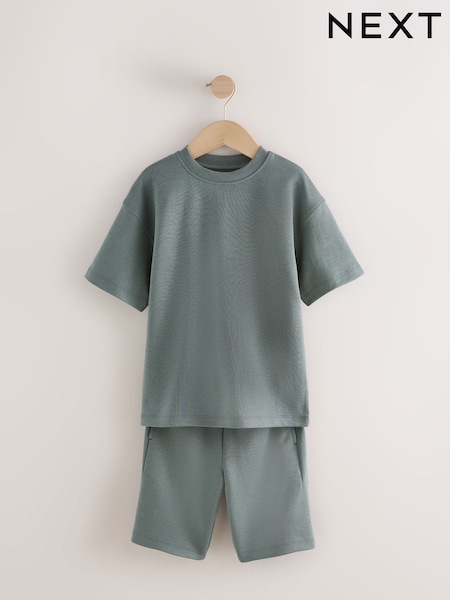 Charcoal Grey Relax Fit Heavyweight T-Shirt And Shorts Set (3-16yrs) (AK3684) | €16 - €26