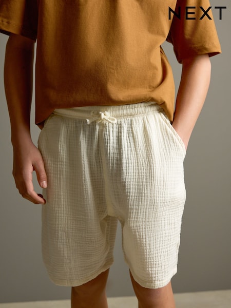 Buttermilk Yellow 100% Cotton Soft Textured Woven Shorts (3-16yrs) (AK3687) | €13 - €17
