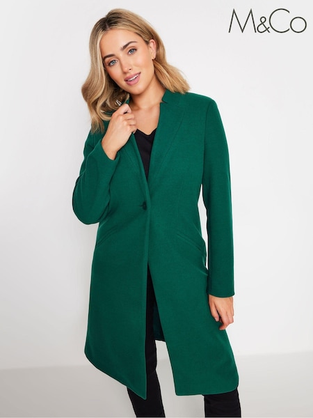 M&Co Green Tailored City Coat (AK3742) | €93