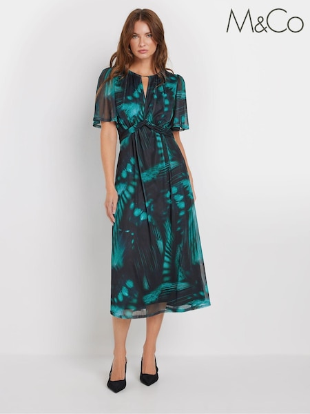 M&Co Blue Angel Sleeve Butterfly Mesh Dress (AK3743) | 123 QAR