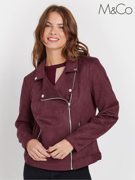 M&Co Purple Suede Bomber Jacket (AK3757) | €85