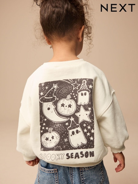 White Halloween Crew Sweatshirt (3mths-7yrs) (AK3787) | AED39 - AED46
