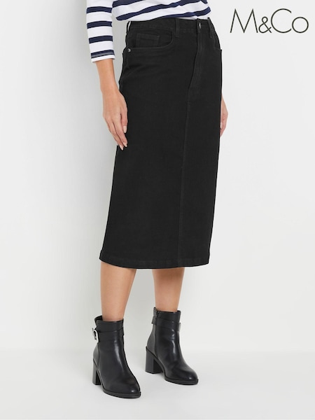 M&Co Black Denim Pencil Skirt (AK3825) | €48