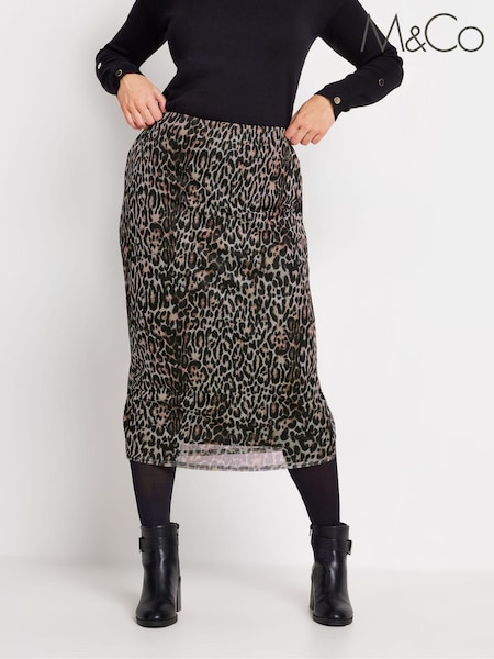 M&Co Animal Print Midi Skirt (AK3827) | ‏161‏₪
