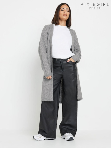 PixieGirl Petite Cable Belted Maxi Cardigan (AK3858) | 201 LEI