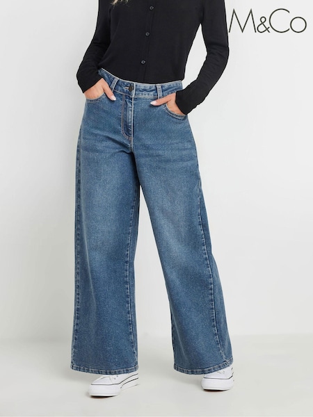 M&Co Blue Wide Leg Jeans (AK3911) | €52