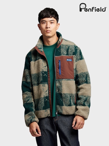 Penfield Mens Green Textured Check Mattawa Jacket (AK3930) | AED874