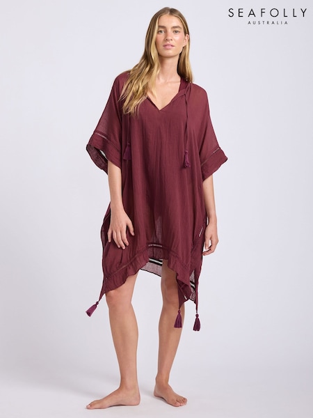 Purple - Seafolly Crinklegauze Crinkle Gauze Kaftan