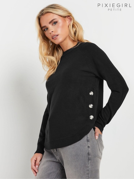 PixieGirl Petite Black Side Button Jumper (AK4091) | €39
