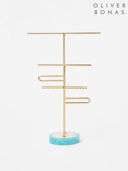 Oliver Bonas Blue Resin Gold Jewellery Stand (AK4147) | €58