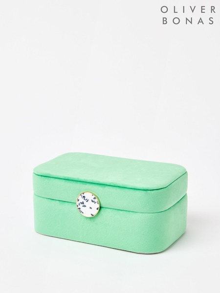 Oliver Bonas Green Velvet Curved Jewellery Box Medium (AK4152) | €40