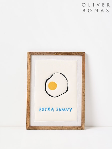 Oliver Bonas Multi Extra Sunny Embroidered Framed Wall Art (AK4154) | €54