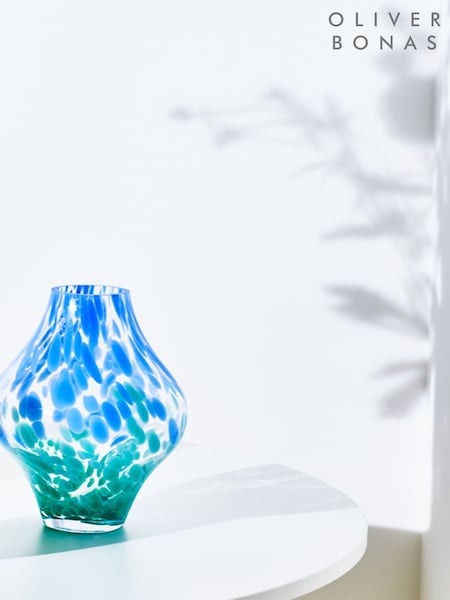 Oliver Bonas Blue Danza Speckle Glass Vase (AK4168) | €45