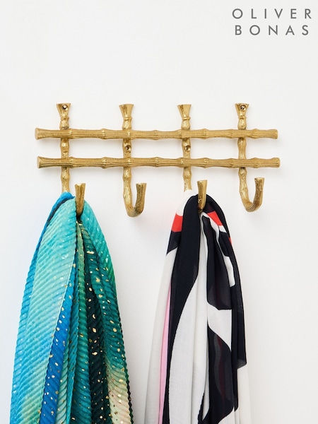 Oliver Bonas Gold Bamboo Metal Wall Storage Hooks (AK4180) | €34
