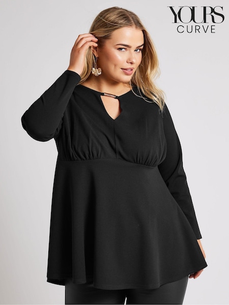 Yours Curve Black London Keyhole Top (AK4214) | €19