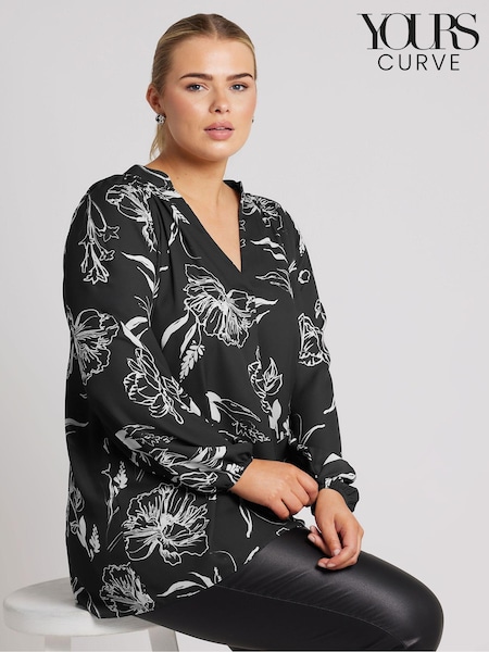 Yours Curve London Pleated Front Blouse (AK4219) | 174 LEI