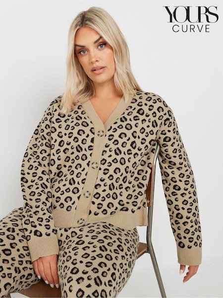 Yours Curve Leopard Print Knitted Cardigan (AK4222) | € 38