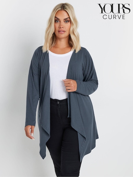 Yours Curve Blue Waterfall Cardigan (AK4224) | €31