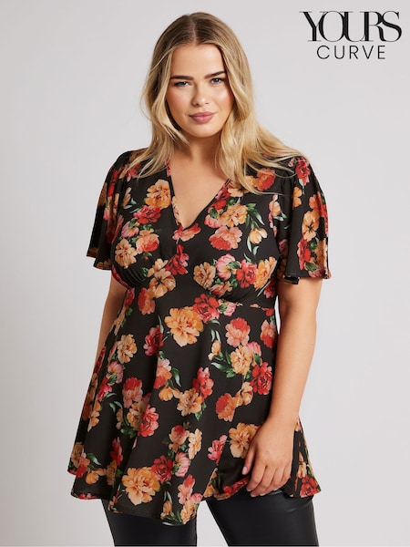 Yours Curve Black London V-Neck Blouse (AK4266) | € 30
